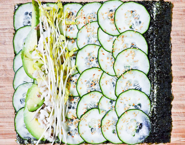 Quick & Healthy Nori Roll with Cucumber and Avocado Recipe